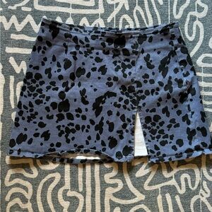 Denim Cowprint Mini Skirt